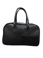 Premium Black Leather Duffle Bag – Stylish Travel & Gym Weekender