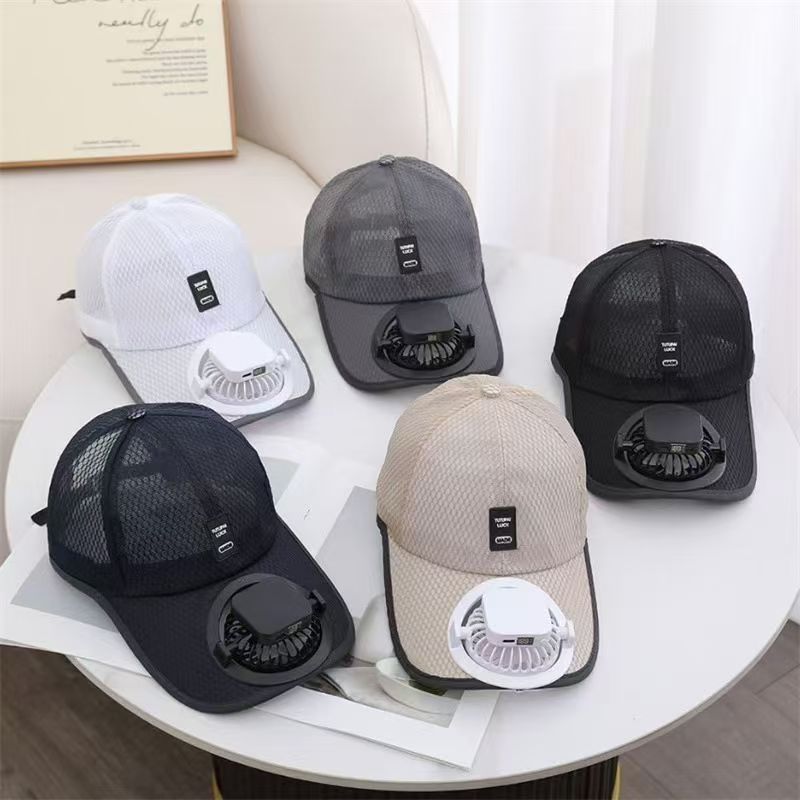 Baseball Rechargeable Sun Protection Fan Hat Summer Solar Powered Mesh Women's Outdoor Sunshade Peaked Cap Men's Breathable