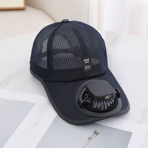 Baseball Rechargeable Sun Protection Fan Hat Summer Solar Powered Mesh Women's Outdoor Sunshade Peaked Cap Men's Breathable