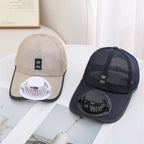 Baseball Rechargeable Sun Protection Fan Hat Summer Solar Powered Mesh Women's Outdoor Sunshade Peaked Cap Men's Breathable