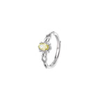 Japanese-style imitation olivine ring women's hollow smile zircon adjustable ring gold-plated niche design wholesale