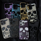 Electroplated Skull Phone Case Suitable for iPhone 17 Pro Max, Apple 16, Personalized 15, Foreign Trade 14 Protective Hard Case