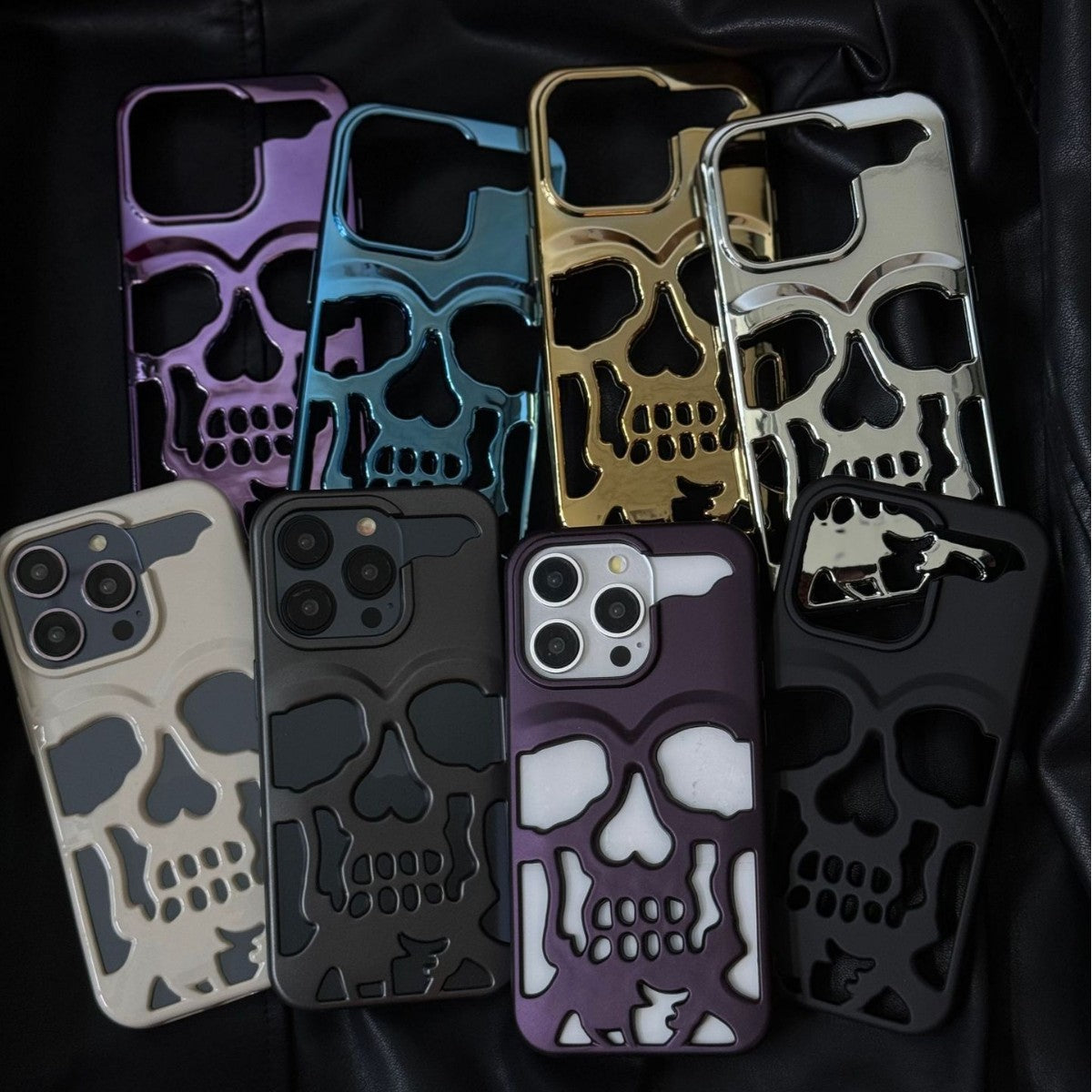 Electroplated Skull Phone Case Suitable for iPhone 17 Pro Max, Apple 16, Personalized 15, Foreign Trade 14 Protective Hard Case