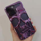 Electroplated Skull Phone Case Suitable for iPhone 17 Pro Max, Apple 16, Personalized 15, Foreign Trade 14 Protective Hard Case