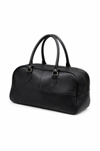 Premium Black Leather Duffle Bag – Stylish Travel & Gym Weekender