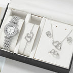 Duoduo Cross-Border Shein Popular Luxury Set Bracelet Watch with Diamonds for Women Five-Piece Gift Box Quartz Watch