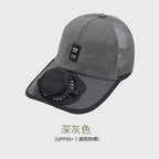 Baseball Rechargeable Sun Protection Fan Hat Summer Solar Powered Mesh Women's Outdoor Sunshade Peaked Cap Men's Breathable