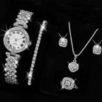 Duoduo Cross-Border Shein Popular Luxury Set Bracelet Watch with Diamonds for Women Five-Piece Gift Box Quartz Watch
