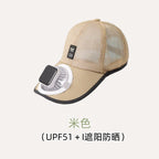 Baseball Rechargeable Sun Protection Fan Hat Summer Solar Powered Mesh Women's Outdoor Sunshade Peaked Cap Men's Breathable