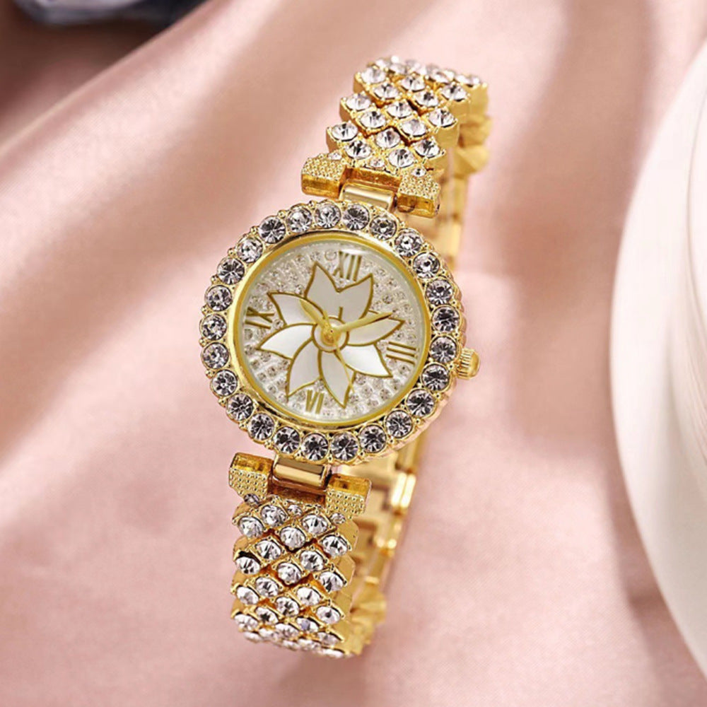 Duoduo Cross-Border Shein Popular Luxury Set Bracelet Watch with Diamonds for Women Five-Piece Gift Box Quartz Watch