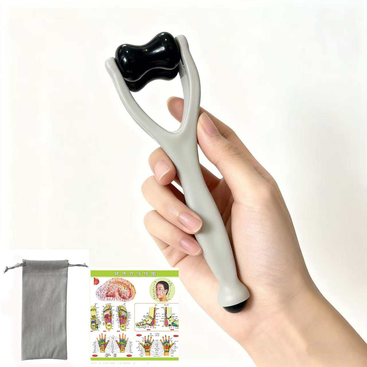 Finger Massager, Stone Roller Massage Clip, Hand Joint Meridian Dredging, Thinning and Lengthening, Finger Scraping Artifact