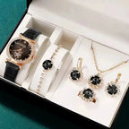 Duoduo Cross-Border Shein Popular Luxury Set Bracelet Watch with Diamonds for Women Five-Piece Gift Box Quartz Watch