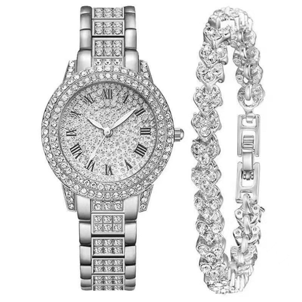 Duoduo Cross-Border Shein Popular Luxury Set Bracelet Watch with Diamonds for Women Five-Piece Gift Box Quartz Watch