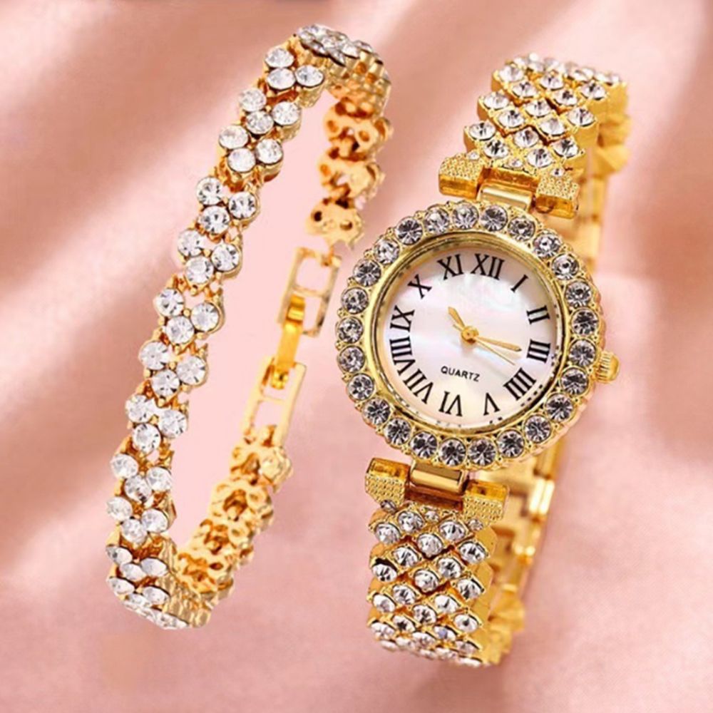 Duoduo Cross-Border Shein Popular Luxury Set Bracelet Watch with Diamonds for Women Five-Piece Gift Box Quartz Watch