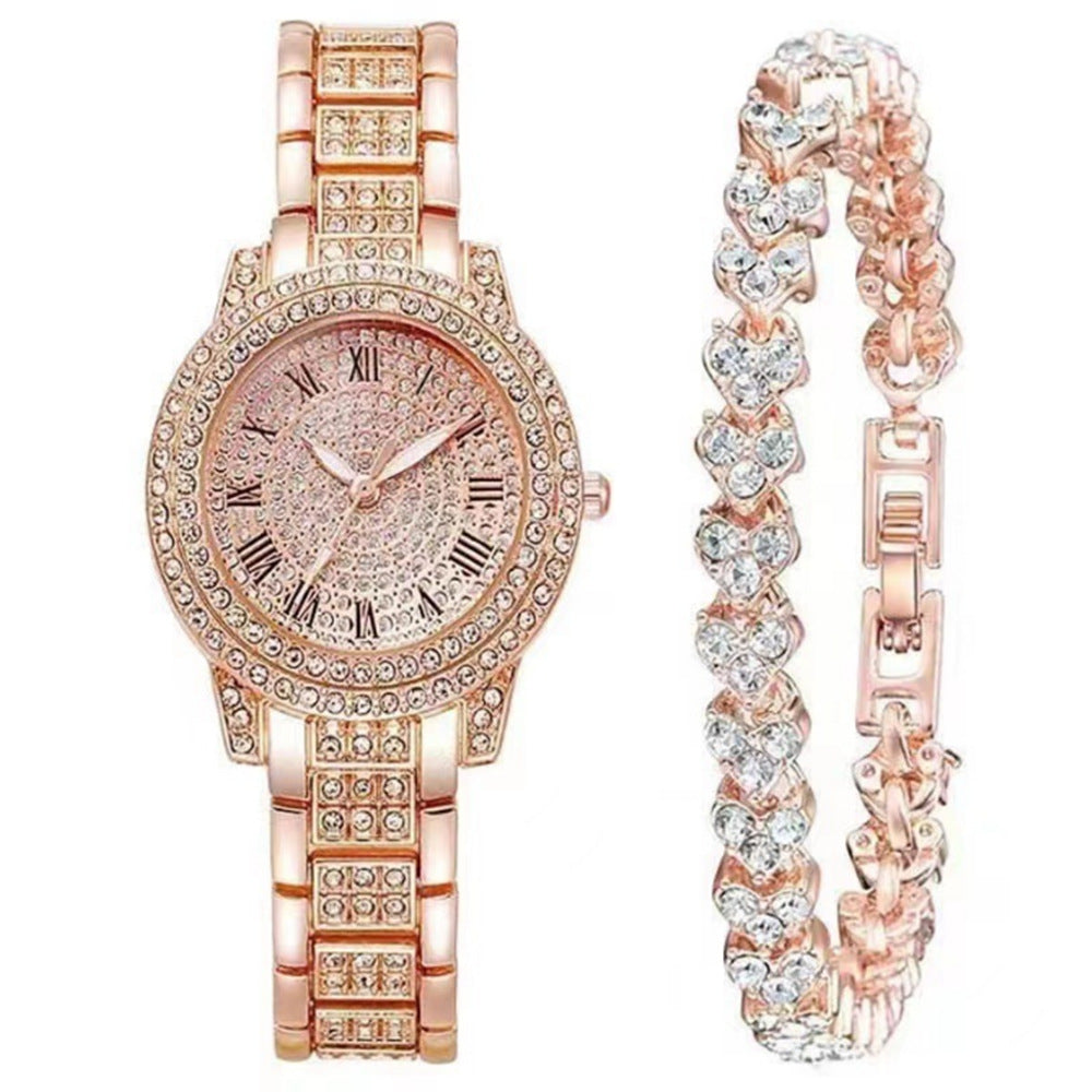 Duoduo Cross-Border Shein Popular Luxury Set Bracelet Watch with Diamonds for Women Five-Piece Gift Box Quartz Watch