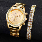 Duoduo Cross-Border Shein Popular Luxury Set Bracelet Watch with Diamonds for Women Five-Piece Gift Box Quartz Watch