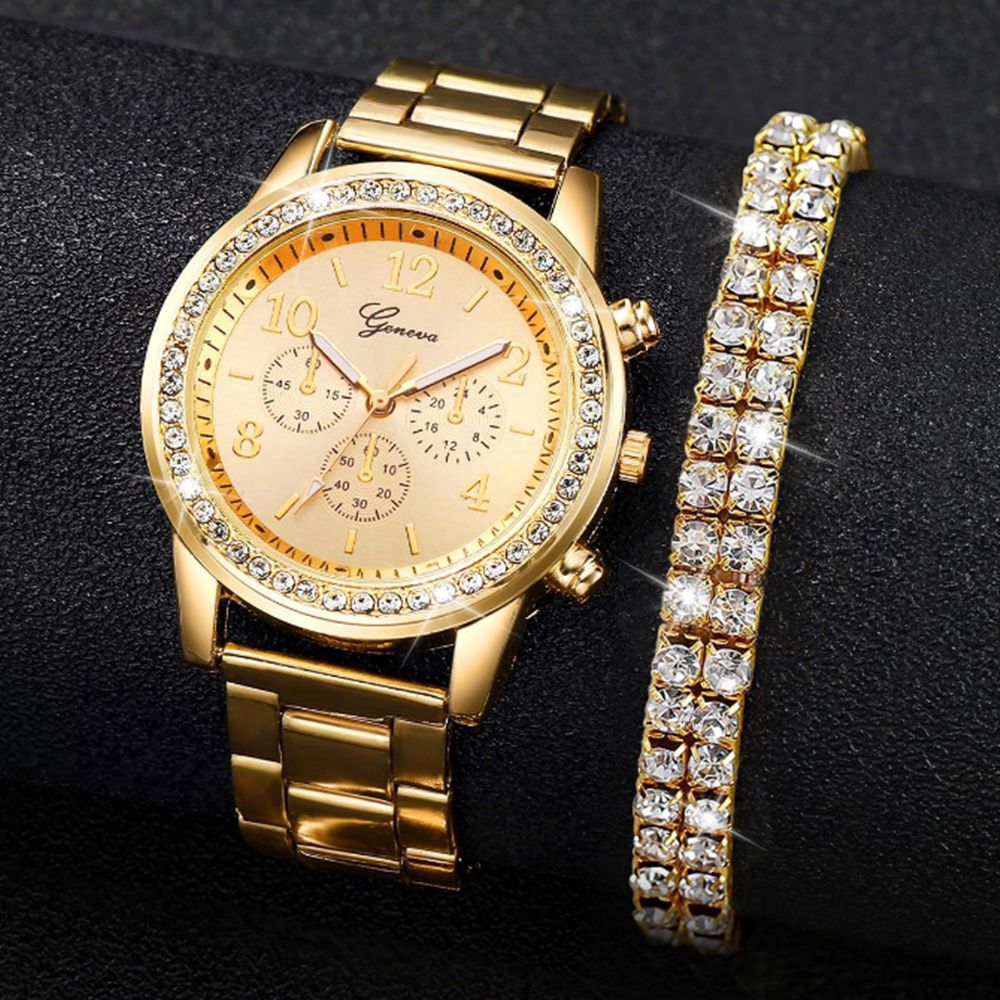 Duoduo Cross-Border Shein Popular Luxury Set Bracelet Watch with Diamonds for Women Five-Piece Gift Box Quartz Watch