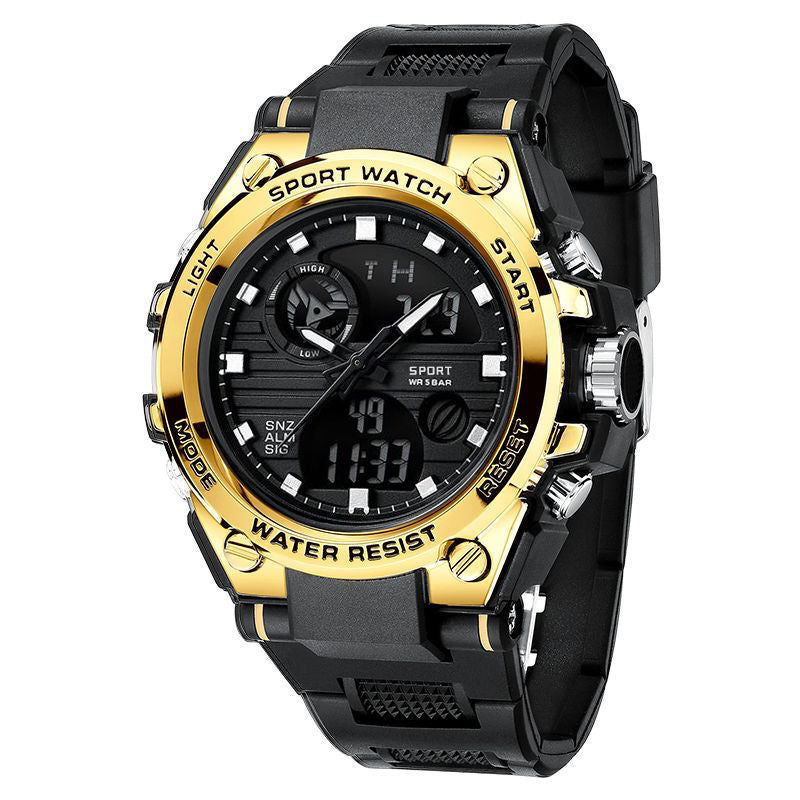 Electronic Watch for Men, Junior High School and Teenagers, Multi-Functional Sports Cross-Border Popular Men's Luminous Electronic Watch