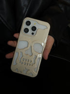 Electroplated Skull Phone Case Suitable for iPhone 17 Pro Max, Apple 16, Personalized 15, Foreign Trade 14 Protective Hard Case