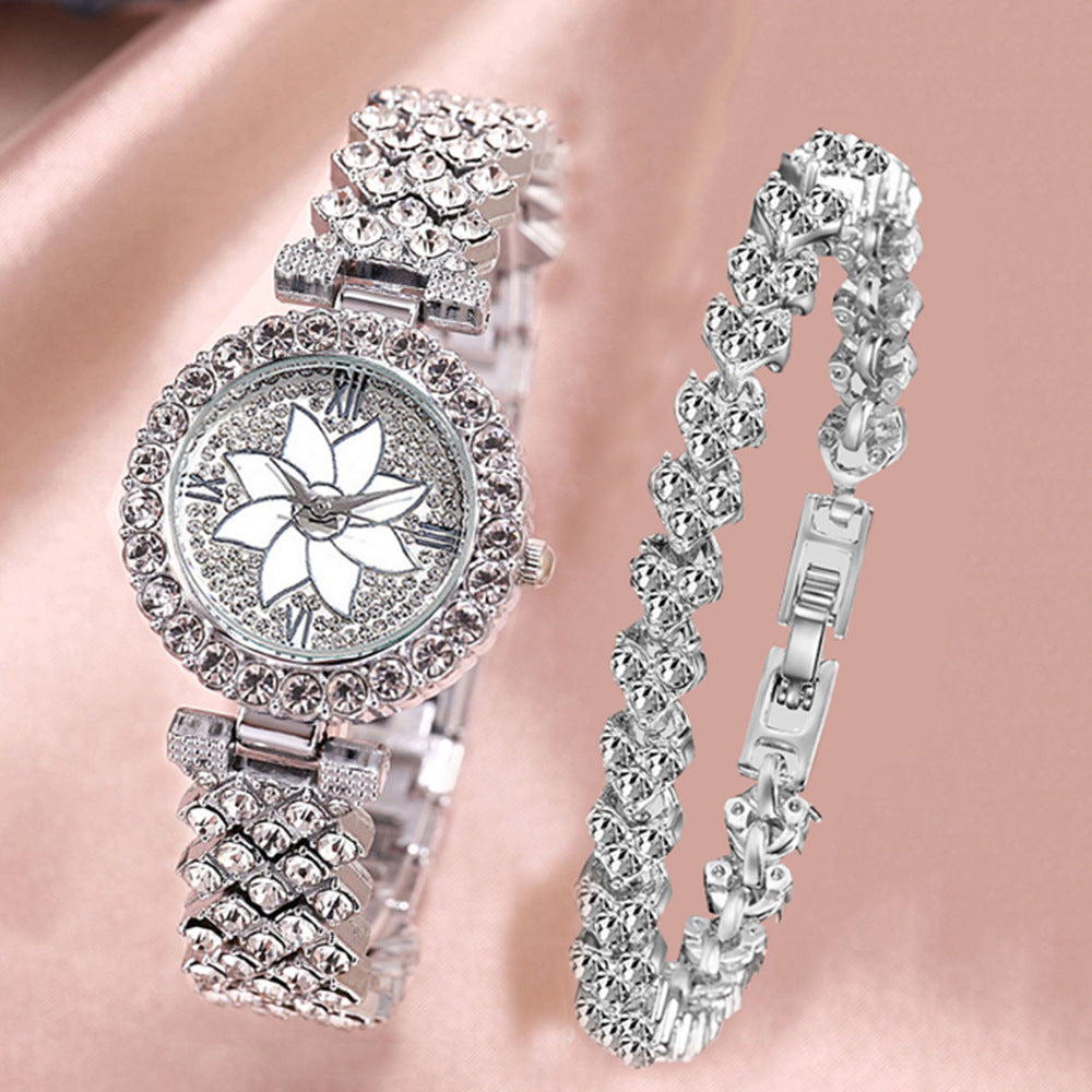 Duoduo Cross-Border Shein Popular Luxury Set Bracelet Watch with Diamonds for Women Five-Piece Gift Box Quartz Watch
