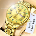 Genuine 2025 New Model Watch for Men, Fully Automatic Non-Mechanical Watch, Waterproof Stainless Steel Band, Dual Calendar Men's Watch with Luminous Feature