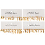 European and American style metal earring square personality earrings C- shaped geometric butterfly drop oil resin earrings 18-piece set