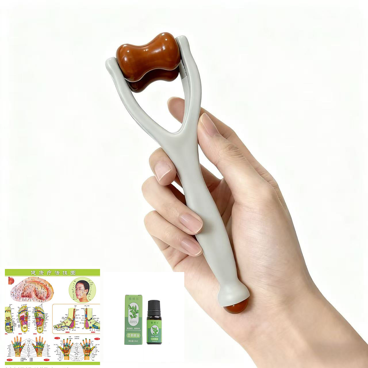 Finger Massager, Stone Roller Massage Clip, Hand Joint Meridian Dredging, Thinning and Lengthening, Finger Scraping Artifact