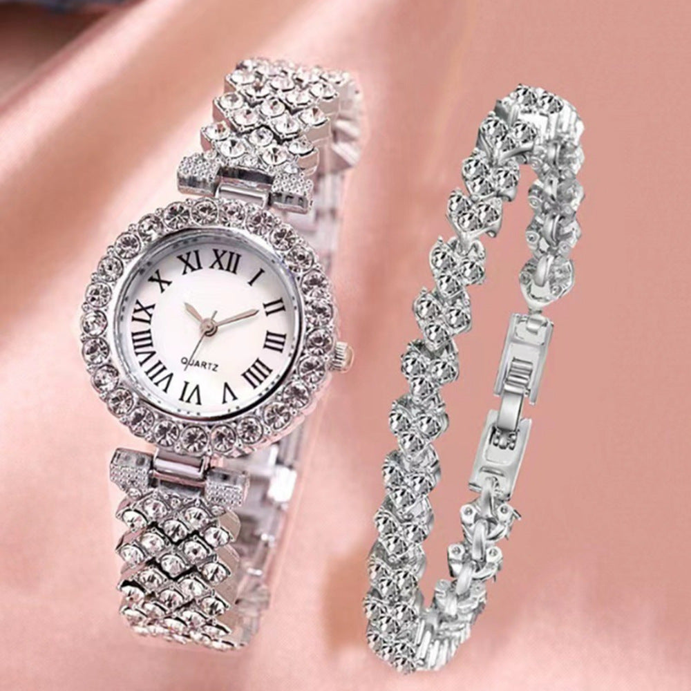 Duoduo Cross-Border Shein Popular Luxury Set Bracelet Watch with Diamonds for Women Five-Piece Gift Box Quartz Watch