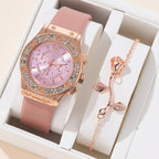 Duoduo Cross-Border Shein Popular Luxury Set Bracelet Watch with Diamonds for Women Five-Piece Gift Box Quartz Watch