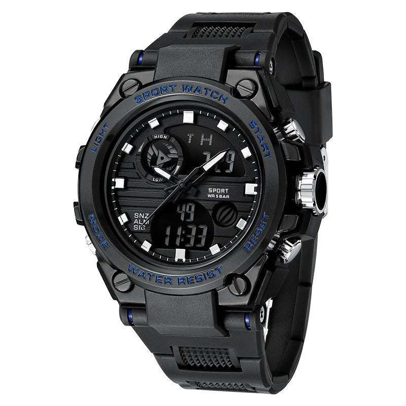Electronic Watch for Men, Junior High School and Teenagers, Multi-Functional Sports Cross-Border Popular Men's Luminous Electronic Watch