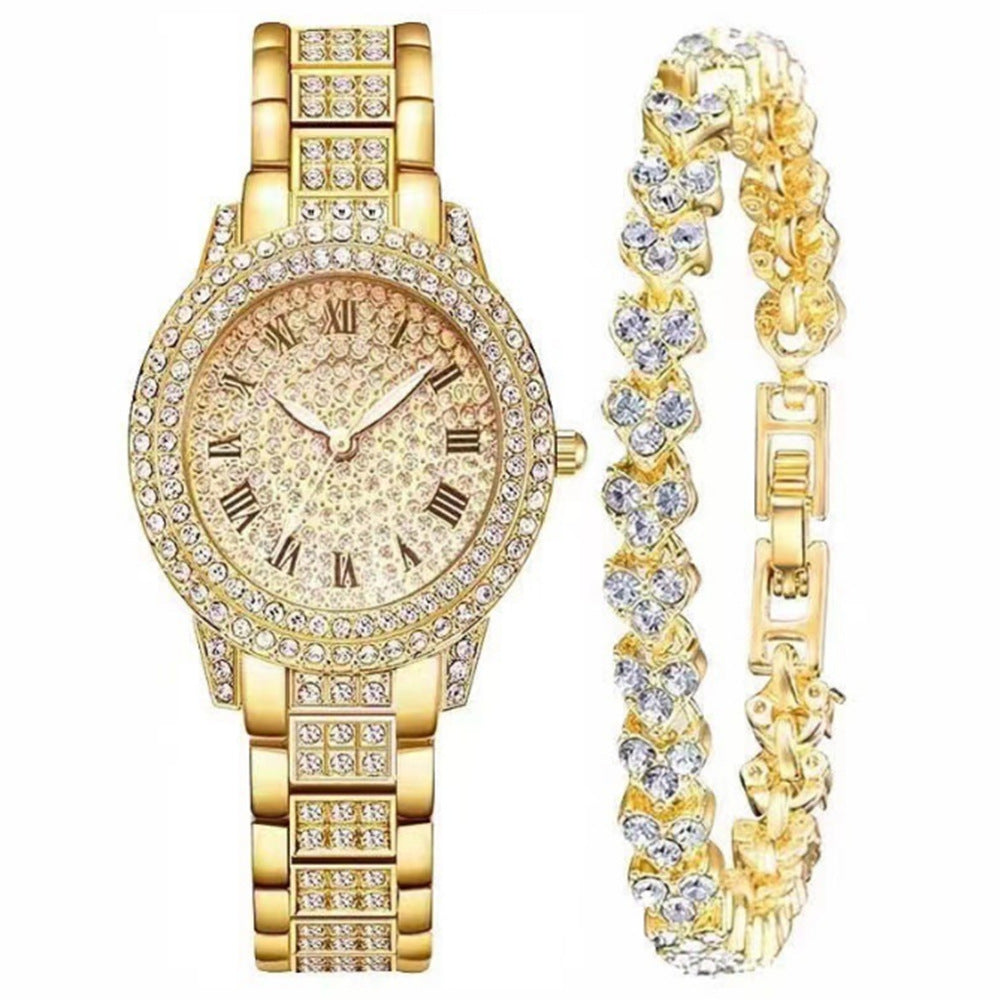 Duoduo Cross-Border Shein Popular Luxury Set Bracelet Watch with Diamonds for Women Five-Piece Gift Box Quartz Watch