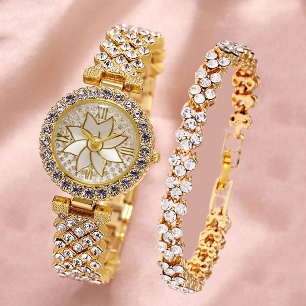 Duoduo Cross-Border Shein Popular Luxury Set Bracelet Watch with Diamonds for Women Five-Piece Gift Box Quartz Watch