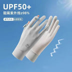 Sun Protection Gloves for Women, Uv Protection, Driver's Ice Silk Anti-Slip Gloves for Cycling, Driving, and Riding, Upf50+
