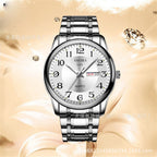 Genuine 2025 New Model Watch for Men, Fully Automatic Non-Mechanical Watch, Waterproof Stainless Steel Band, Dual Calendar Men's Watch with Luminous Feature